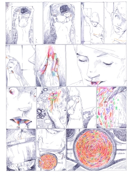 A faded poster of Klimt’s, The Kiss, hangs on the kitchen wall – an idealised symbol of desire and intimacy, bought and displayed in ones youth. Klimt Soup challenges Klimt’s representation of womanhood, reclaiming her and his depiction of the older woman. By ZARA SLATTERY