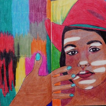 Colours -mixed media on paper, journal entry (28 x 21 cm) By Artist Ildiko Nova